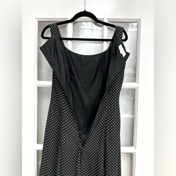 Vintage Cache Gold Label Rockabilly Pinup Ruffle Polka Dot Midi Dress Size 4 S - Picture 4 of 12